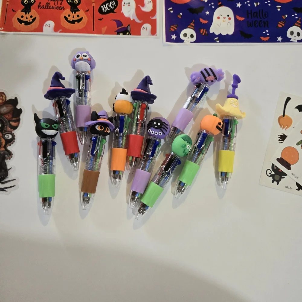 40 Pcs Halloween Themed Grab Bags With Pens, Stickers & Temporary Tattoos Set